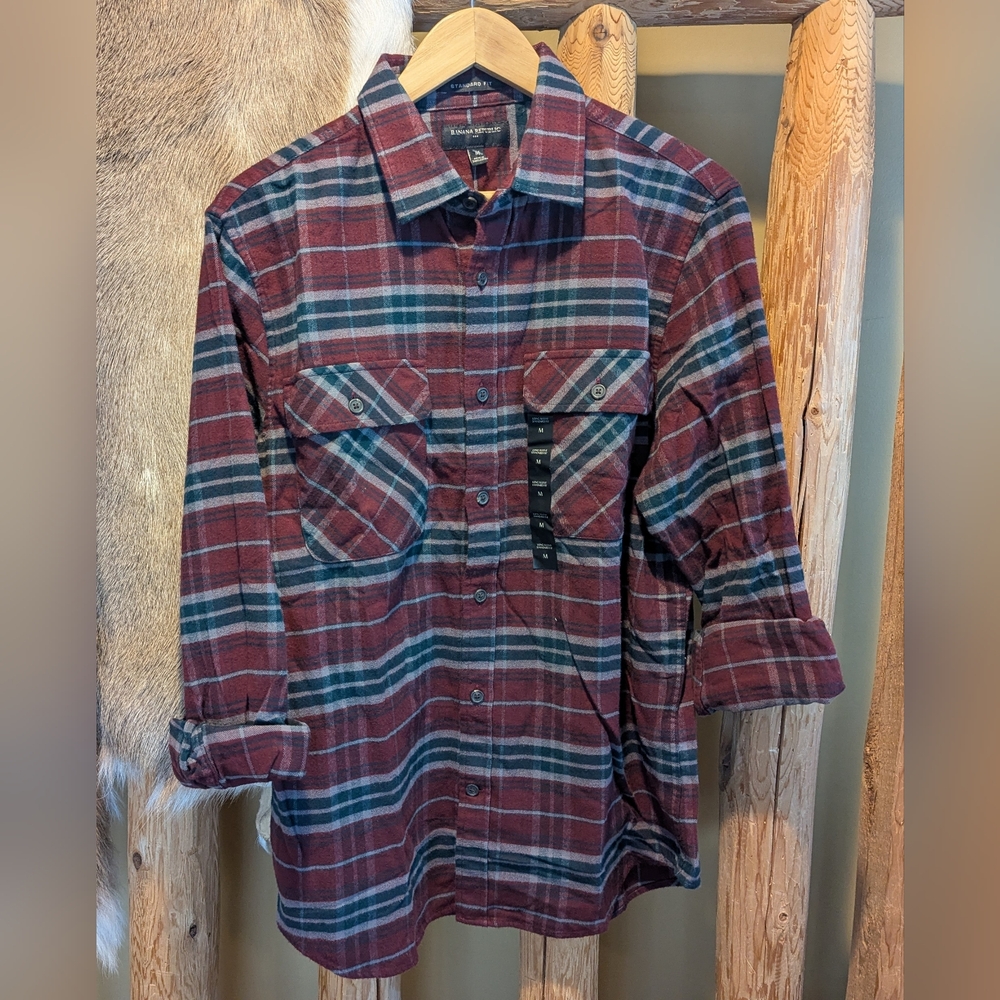 NWT Banana Republic Flannel Shirt, Size M